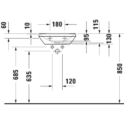 Duravit 738450041 - Подвесная раковина D-NEO 45x33,5 см керамика/глянцево-белая