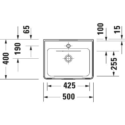 Duravit 742500000 - Підвісний умивальник D-NEO 50x40 см кераміка/білий глянець