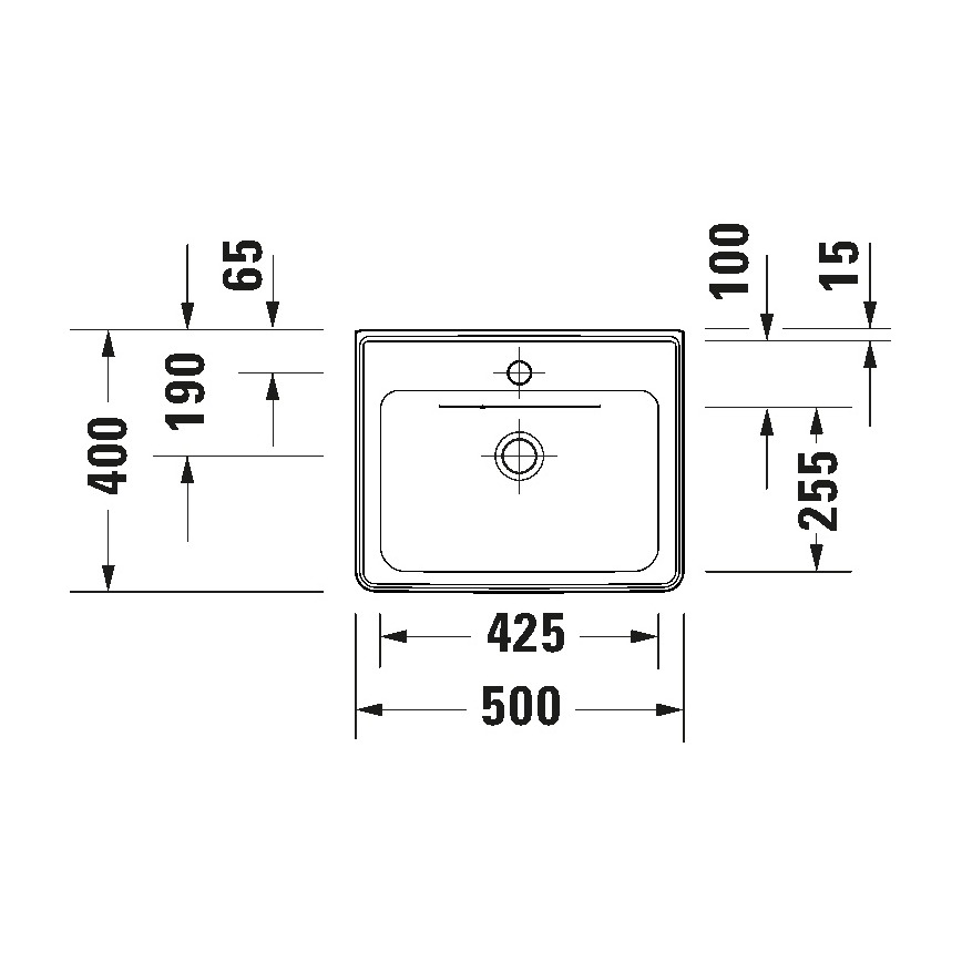 Duravit 742500060 - Підвісний умивальник D-NEO 50x40 cm кераміка/біла глянцева