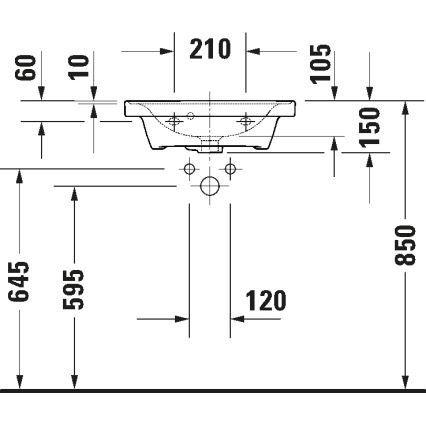 Duravit 742500060 - Подвесная раковина D-NEO 50x40 cm керамика/белый глянец