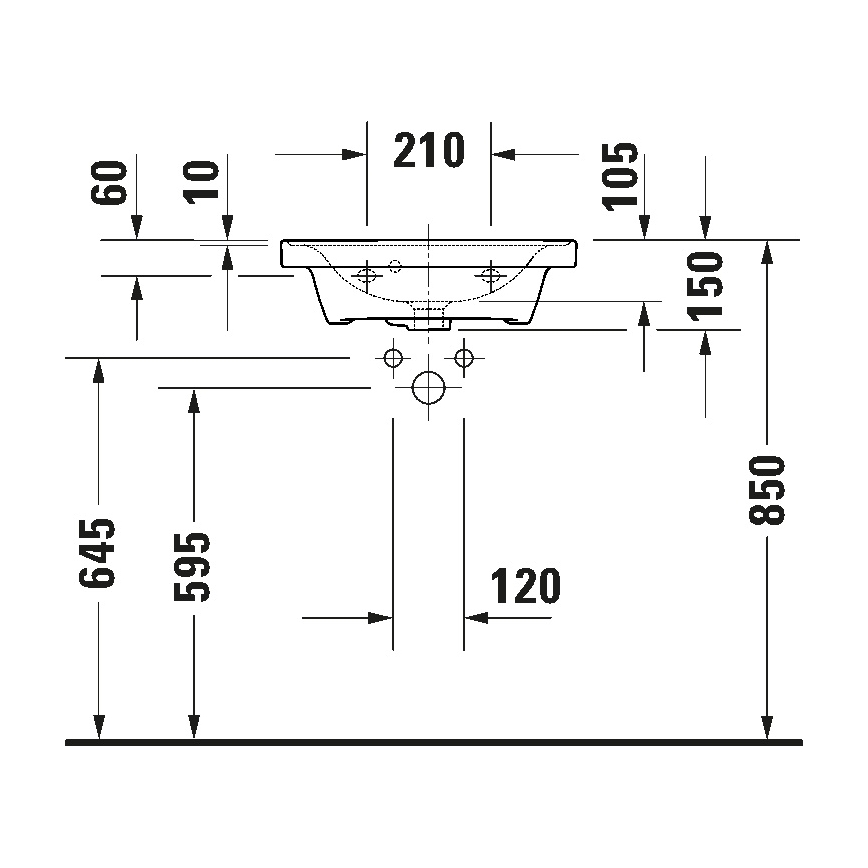 Duravit 742500060 - Подвесная раковина D-NEO 50x40 cm керамика/белый глянец