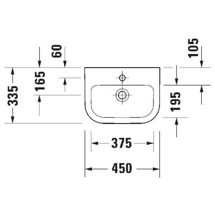 Duravit 7484500002 - Підвісний умивальник D-CODE 45x33,5 см кераміка/білий глянцевий
