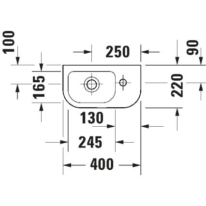 Duravit 7494000412 - Подвесная раковина D-CODE 40x22 см керамика/белый глянец