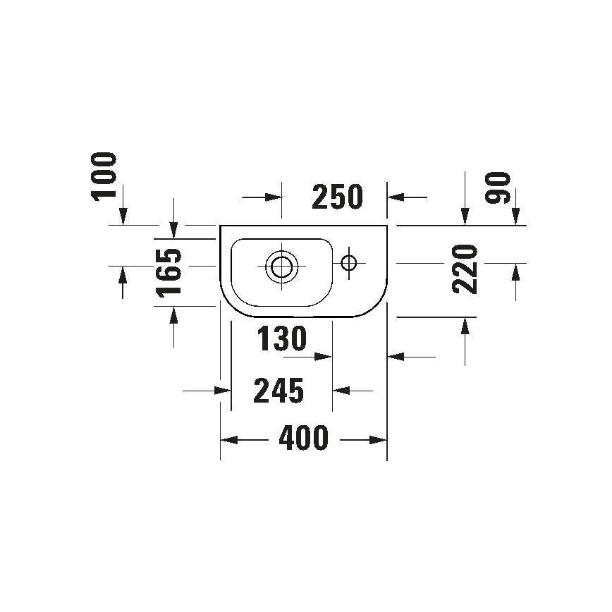 Duravit 7494000412 - Подвесная раковина D-CODE 40x22 см керамика/белый глянец