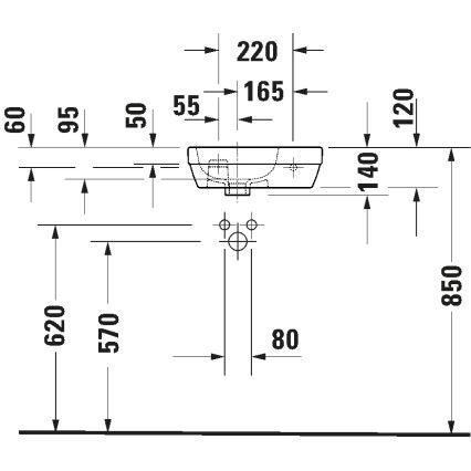 Duravit 7494000412 - Подвесная раковина D-CODE 40x22 см керамика/белый глянец