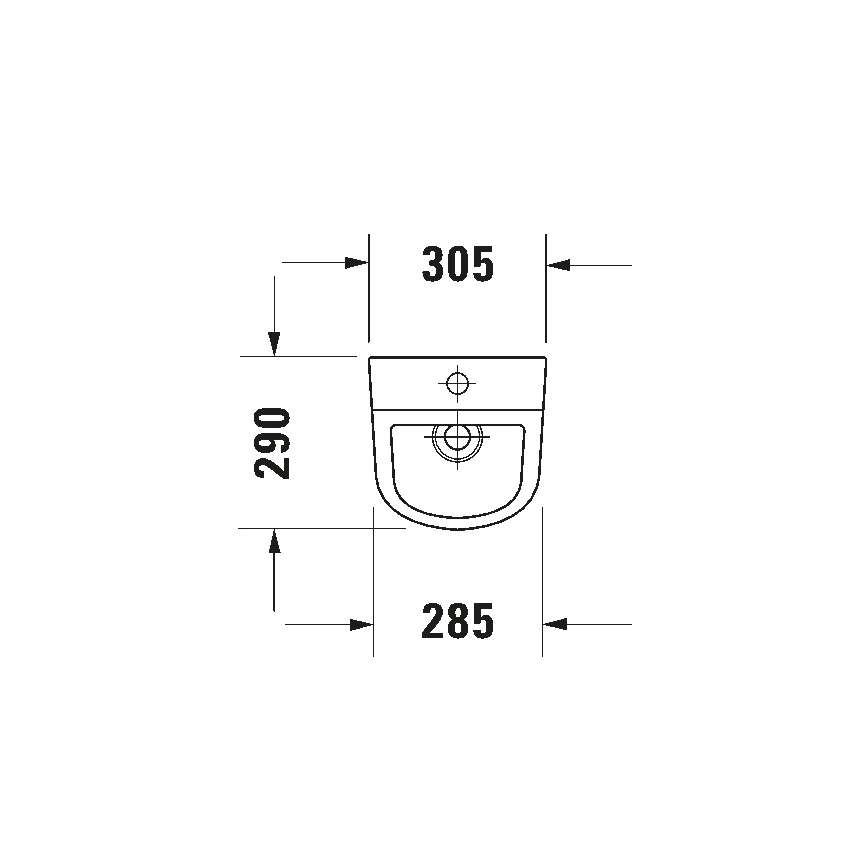 Duravit 828300000 - Пісуар без обідка D-CODE верхнє підведення, задній випуск кераміка/глянцева біла