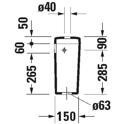 Duravit 927000004 - Змивний бачок для унітазу D-CODE 6/3 л кераміка/біла