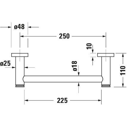 Duravit 99141000 - поручень для ванны D-CODE 28,4 cm полированный хром