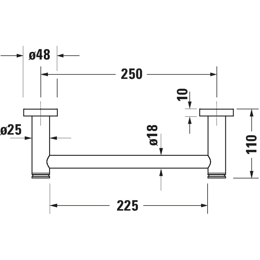 Duravit 99144600 - Поручень для ванни D-CODE 28,4 см матово-чорний