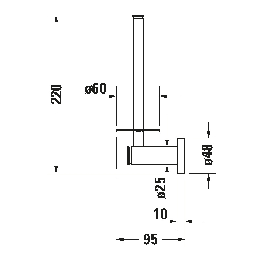 Duravit 99151000 - Держатель туалетной бумаги D-CODE, глянцевый хром