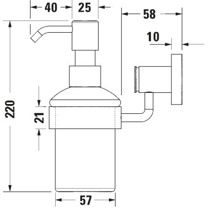 Duravit 99161000 - Настенный дозатор мыла D-CODE 390 мл молочное стекло/полированный хром