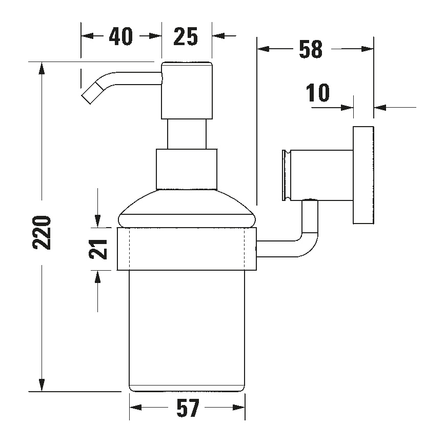 Duravit 99164600 - Настенный дозатор мыла D-CODE 390 мл молочное стекло/матовый черный