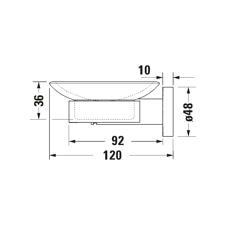 Duravit 99184600 - Настінна мильниця D-CODE, права, матова чорна
