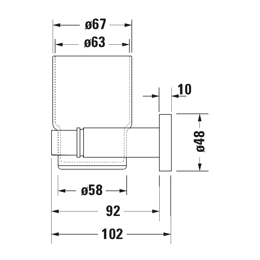 Duravit 99191000 - Лівий настінний тримач для зубних щіток D-CODE, глянцевий хром