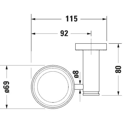 Duravit 99191000 - Настенный держатель для зубных щёток D-CODE, левый, полированный хром