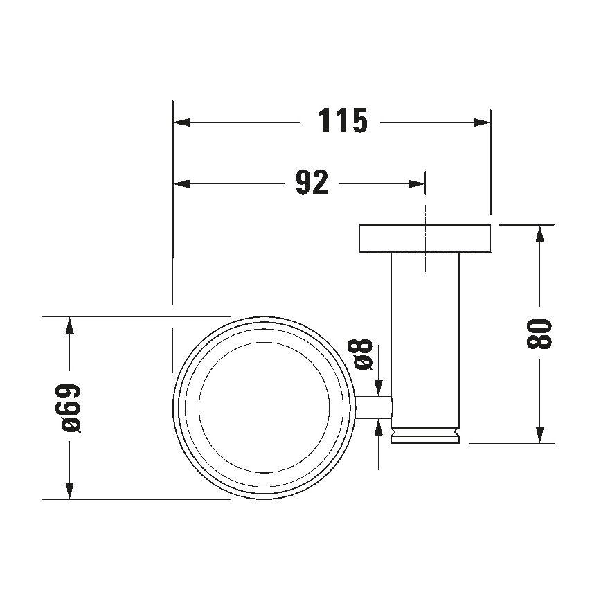 Duravit 99191000 - Настенный держатель для зубных щёток D-CODE, левый, полированный хром