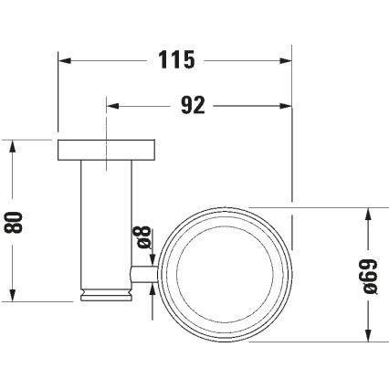 Duravit 99201000 - настенный держатель для зубных щёток D-CODE правый глянцевый хром