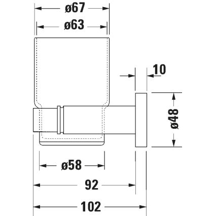 Duravit 99204600 - Настенный держатель для зубных щёток D-CODE правый матовый чёрный