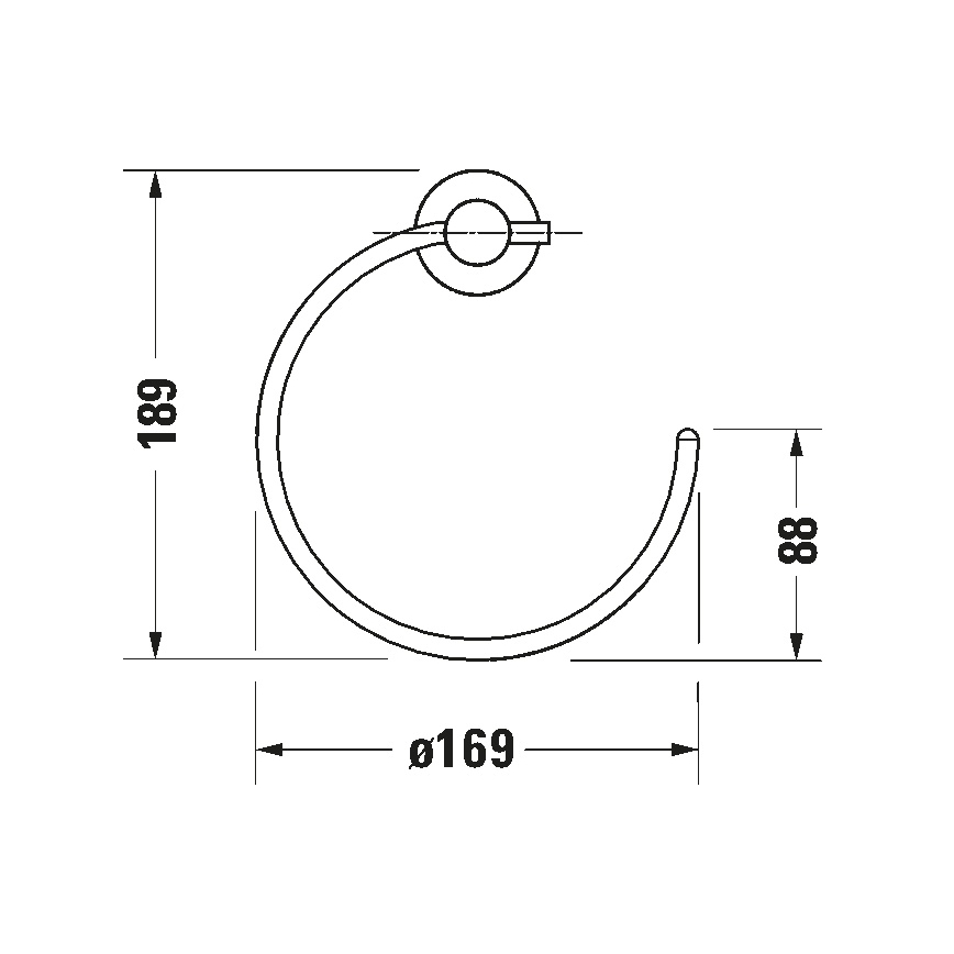 Duravit 99211000 - Настінний вішак для рушників D-CODE полірований хром