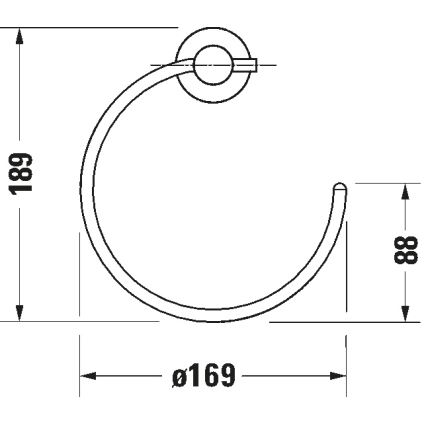 Duravit 99214600 - Настінний вішак для рушників D-CODE матовий чорний