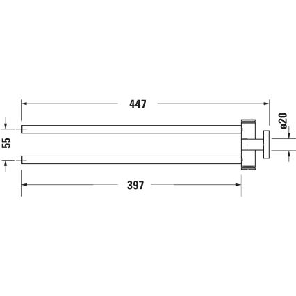 Duravit 99221000 - Настінний вішак для рушників D-CODE, 44,7 см, глянцевий хром