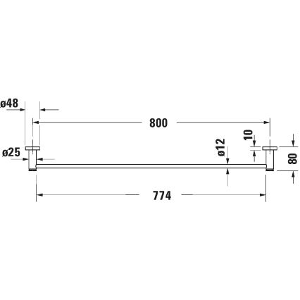 Duravit 99231000 - Настінний тримач для рушників D-CODE 84,5 см полірований хром