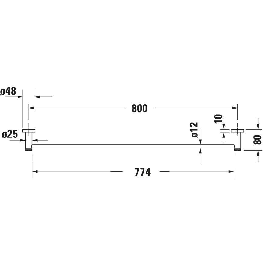 Duravit 99231000 - Настінний тримач для рушників D-CODE 84,5 см полірований хром