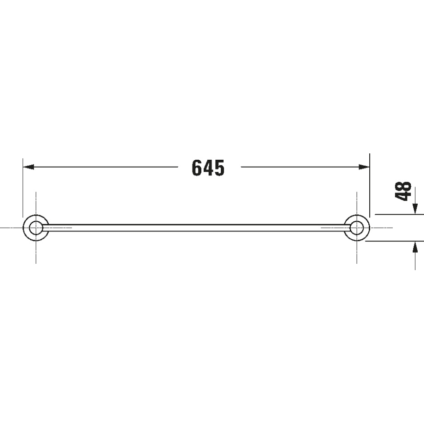 Duravit 99244600 - Настенный полотенцедержатель D-CODE, 64,5 см, матовый чёрный