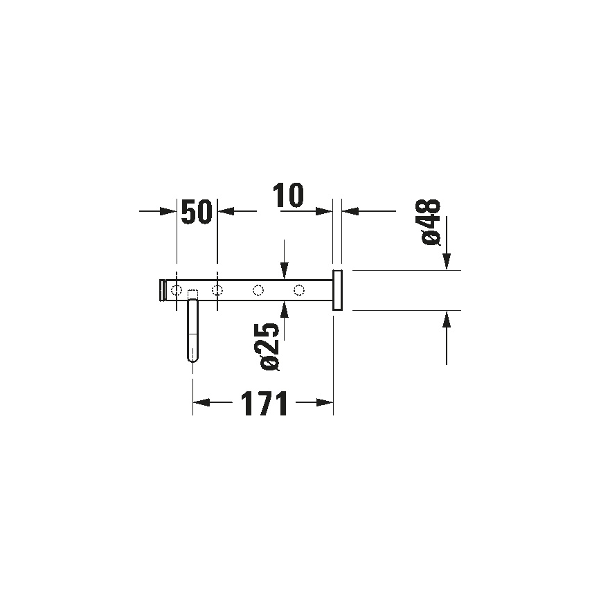 Duravit 99251000 - Настенный полотенцедержатель D-CODE 65 см глянцевый хром