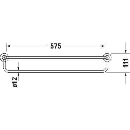 Duravit 99251000 - Настенный полотенцедержатель D-CODE 65 см глянцевый хром