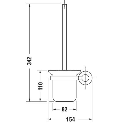 Duravit 99274600 - Настенный ершик для унитаза D-CODE, матовый чёрный