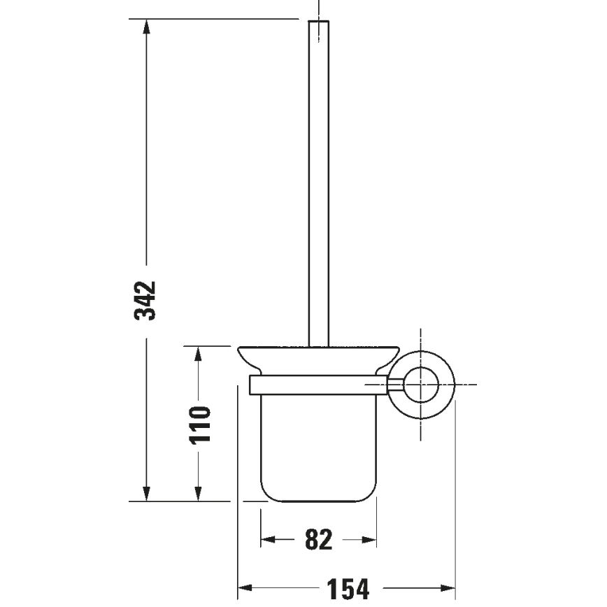 Duravit 99274600 - Настенный ершик для унитаза D-CODE, матовый чёрный