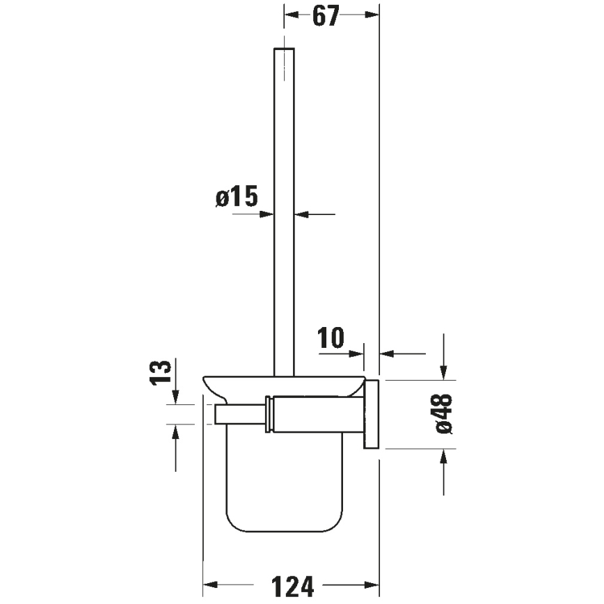 Duravit 99274600 - настінний йоржик для унітазу D-CODE, матовий чорний