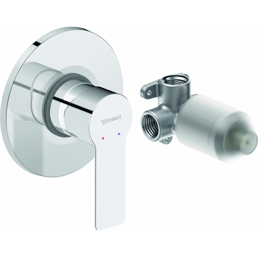 Duravit DC4210007010 - Душевой смеситель для скрытого монтажа D-CODE, глянцевый хром