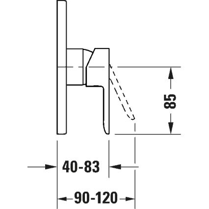 Duravit DC4210010046 - Смеситель для душа для встраиваемого монтажа D-CODE, матовый черный