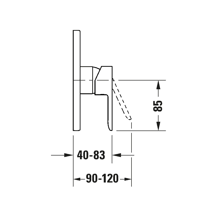 Duravit DC4210010046 - Душовий змішувач для прихованого монтажу D-CODE, матовий чорний