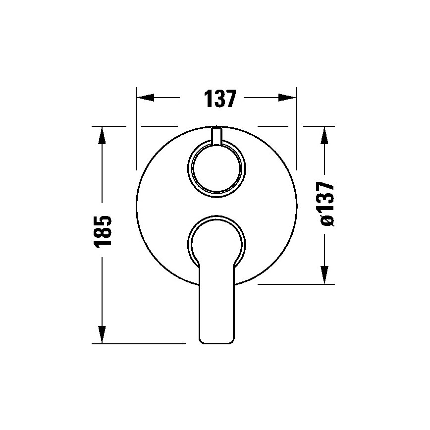 Duravit DC5210008046 - Душовий змішувач для прихованого монтажу D-CODE, матовий чорний