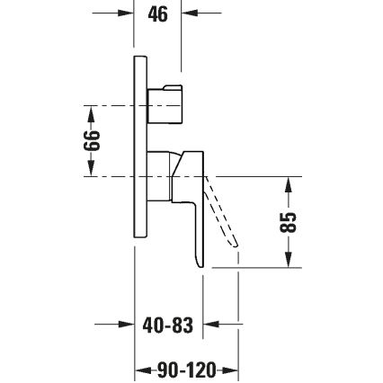 Duravit DC5210012046 - Змішувач для ванної для прихованого монтажу D-CODE матовий чорний