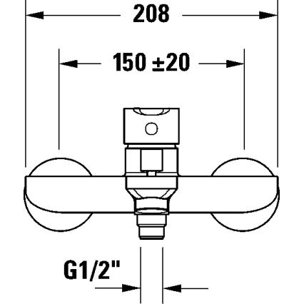 Duravit DC5230001010 - Змішувач для ванни D-CODE полірований хром