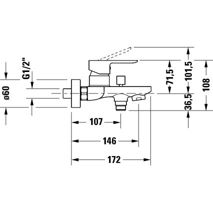 Duravit DC5230001046 - ванний змішувач D-CODE матово-чорний