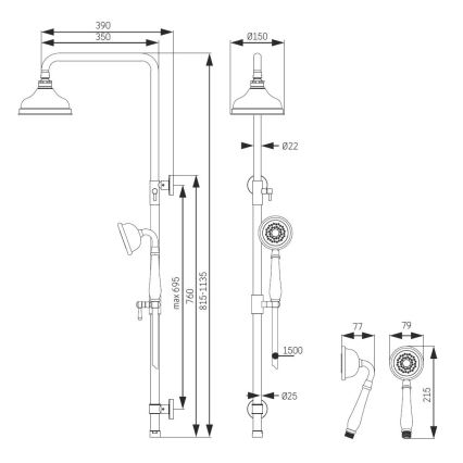 Душевой комплект AEROSKOBING, латунь