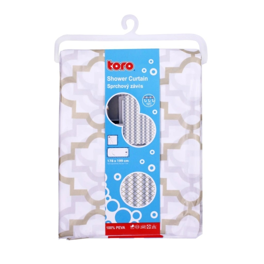 Душова штора TORO EASY 178x199 см білий/жовтий