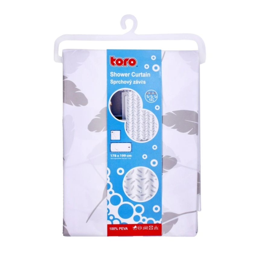 Душова штора TORO PREMIUM 178x199 см листя