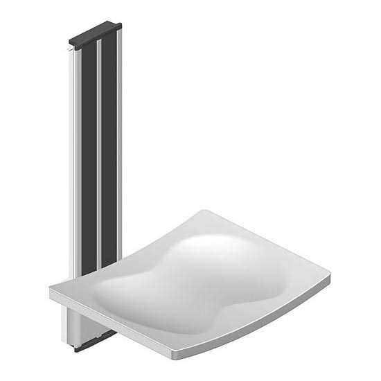 Душове сидіння 42,3×67,5 см, сріблясте/біле