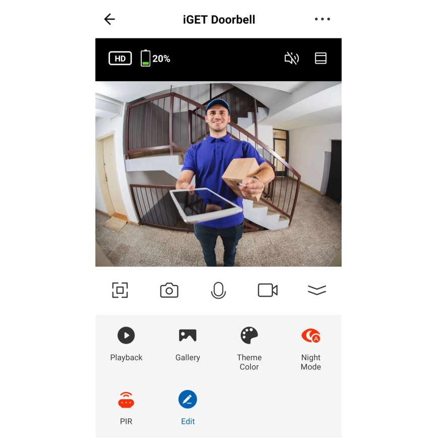 Дверной видеозвонок с датчиком движения Full HD 1080p 5200 mAh IP65 Wi-Fi белая