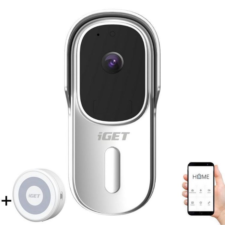 Дверной видеозвонок с датчиком движения Full HD 1080p IP65 Wi-Fi белый + динамик