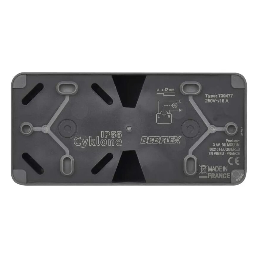 Двойная розетка для влажной среды IP55