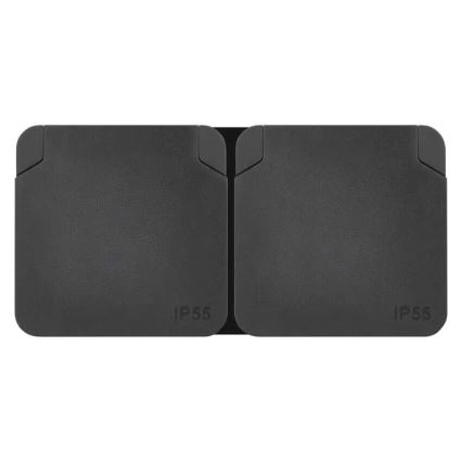 Двойная розетка для влажной среды IP55