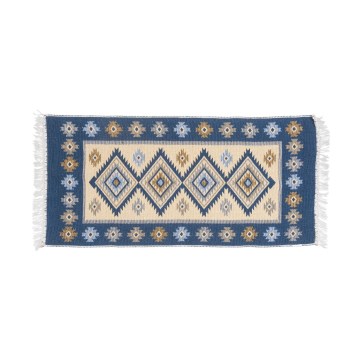 Двосторонній орієнтальний килим KILIM 80x150 cm синій/бежевий