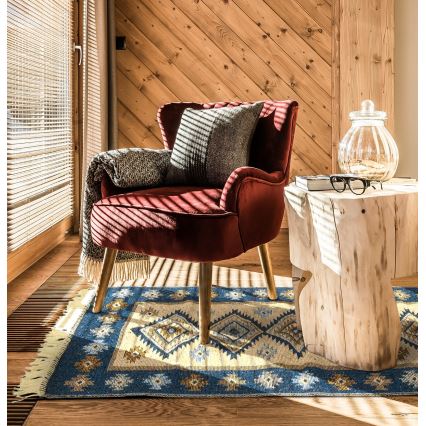 Двосторонній орієнтальний килим KILIM 80x150 cm синій/бежевий